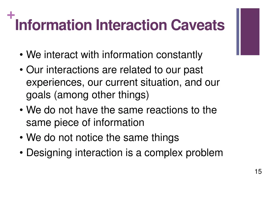 information interaction caveats