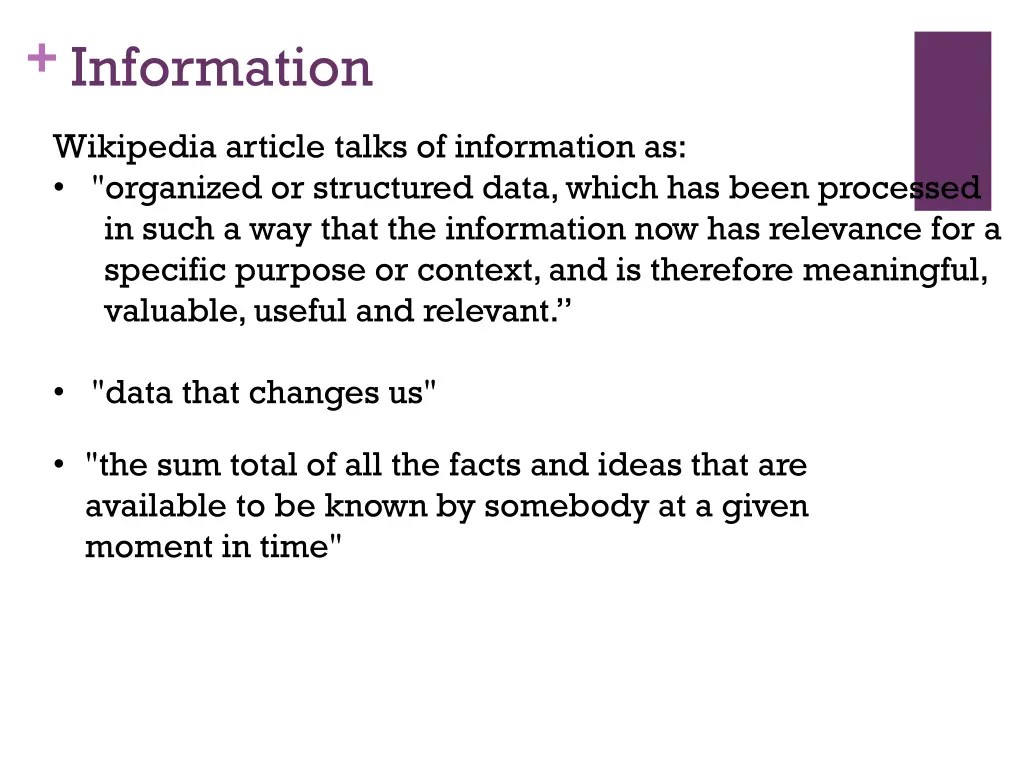 information
