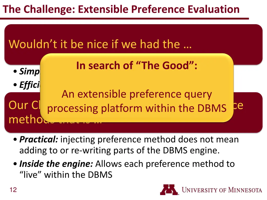 the challenge extensible preference evaluation