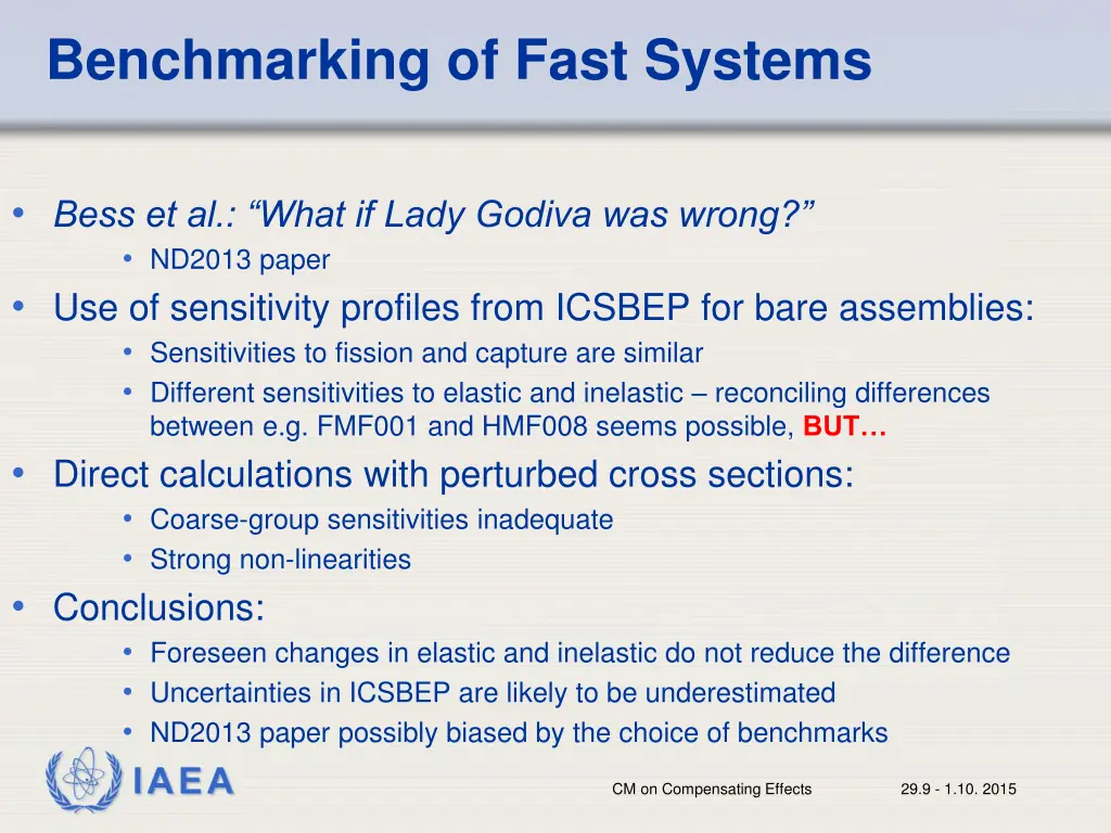 benchmarking of fast systems
