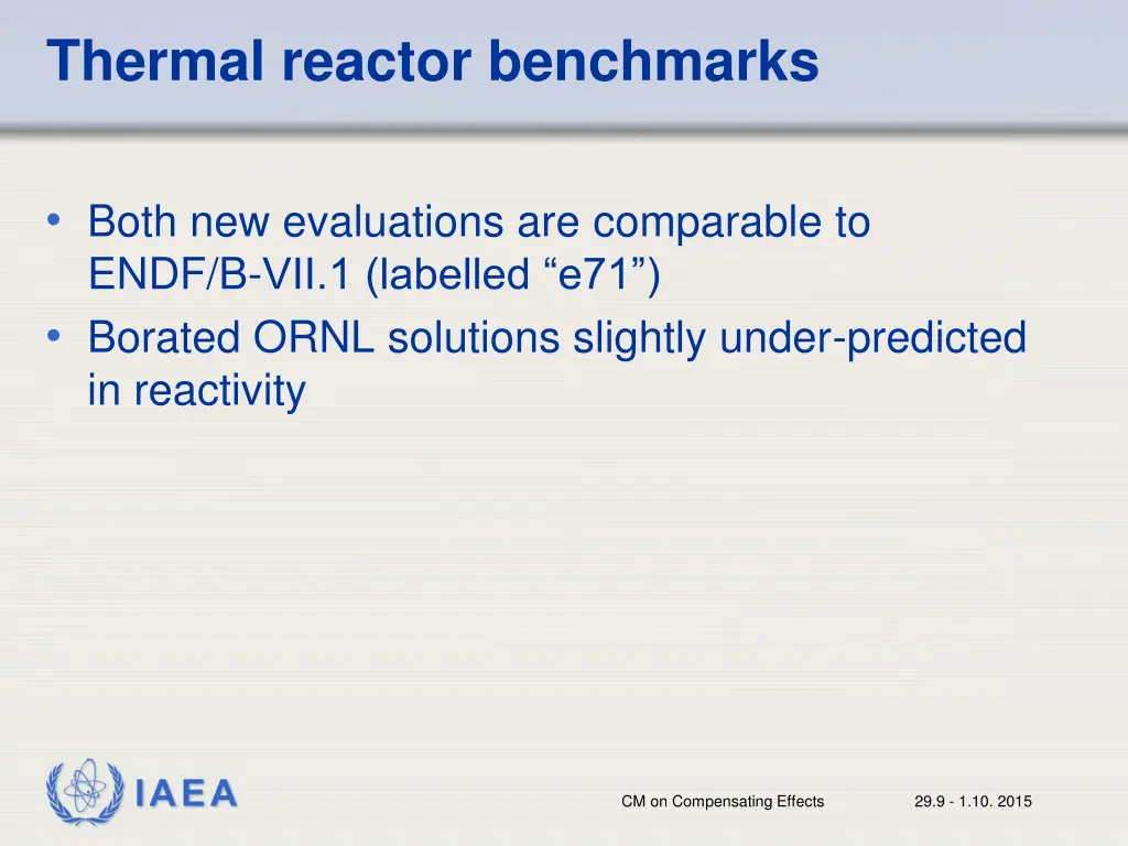thermal reactor benchmarks