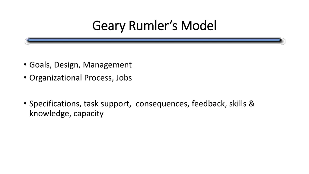 geary geary rumler s rumler s model