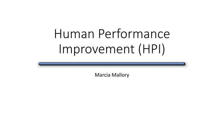 human performance improvement hpi