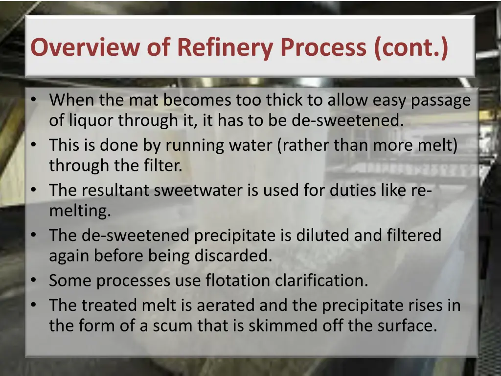 overview of refinery process cont 2