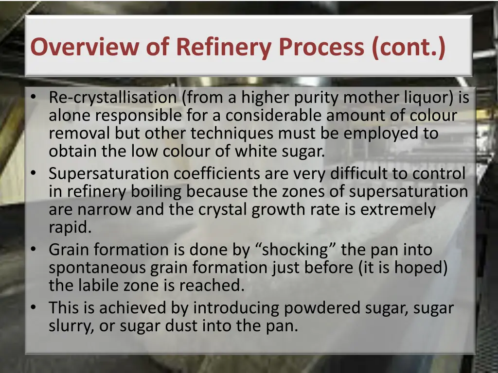 overview of refinery process cont