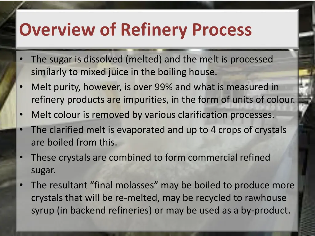 overview of refinery process