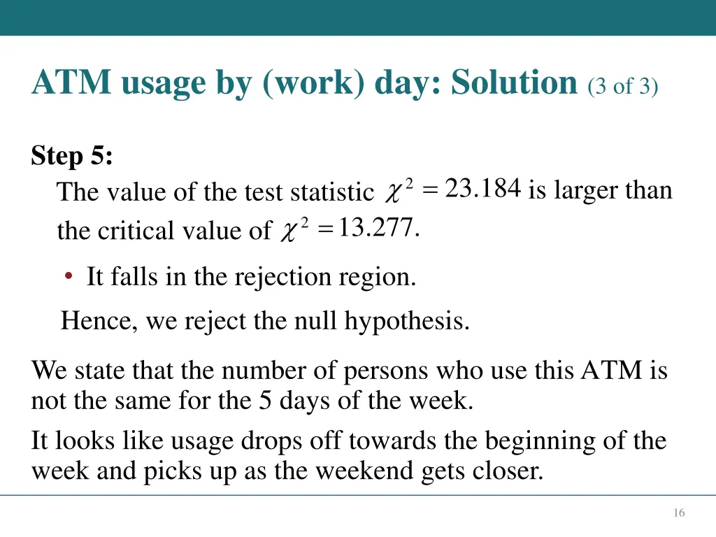 atm usage by work day solution 3 of 3