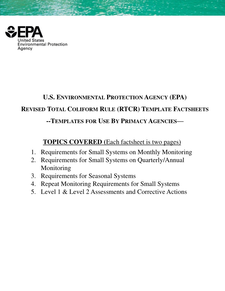 u s e nvironmental p rotection a gency epa