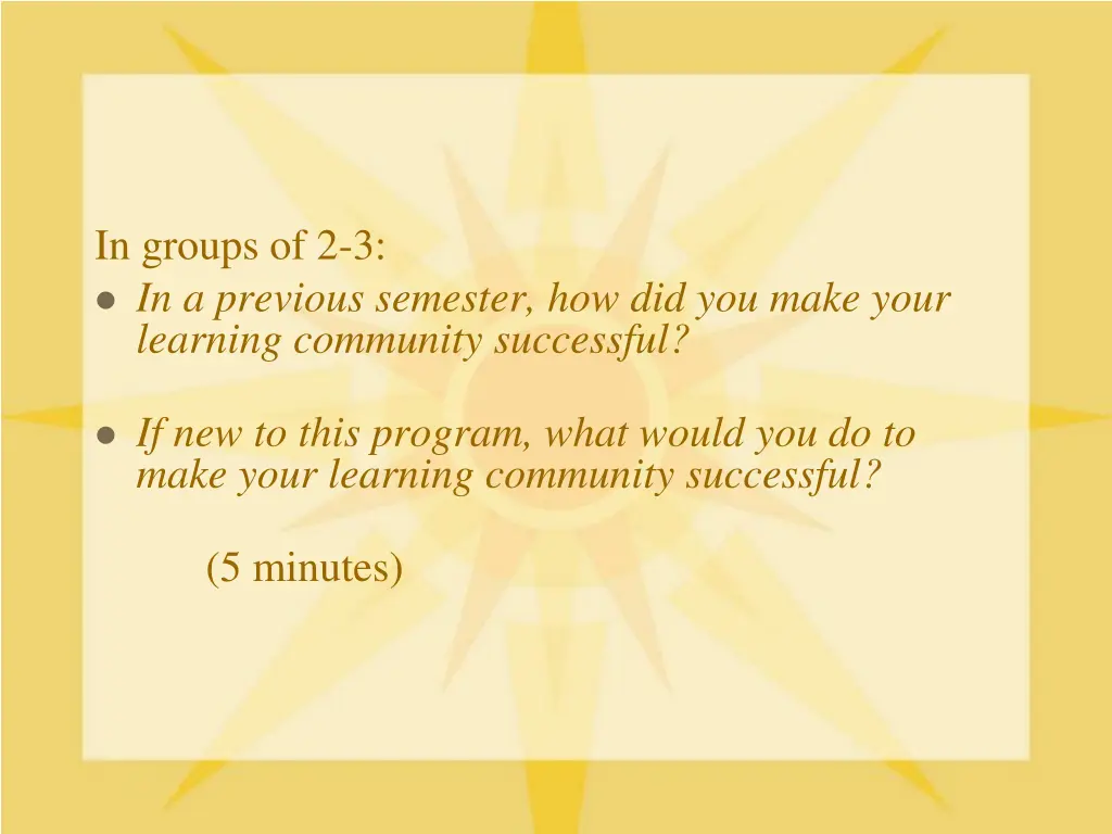 in groups of 2 3 in a previous semester