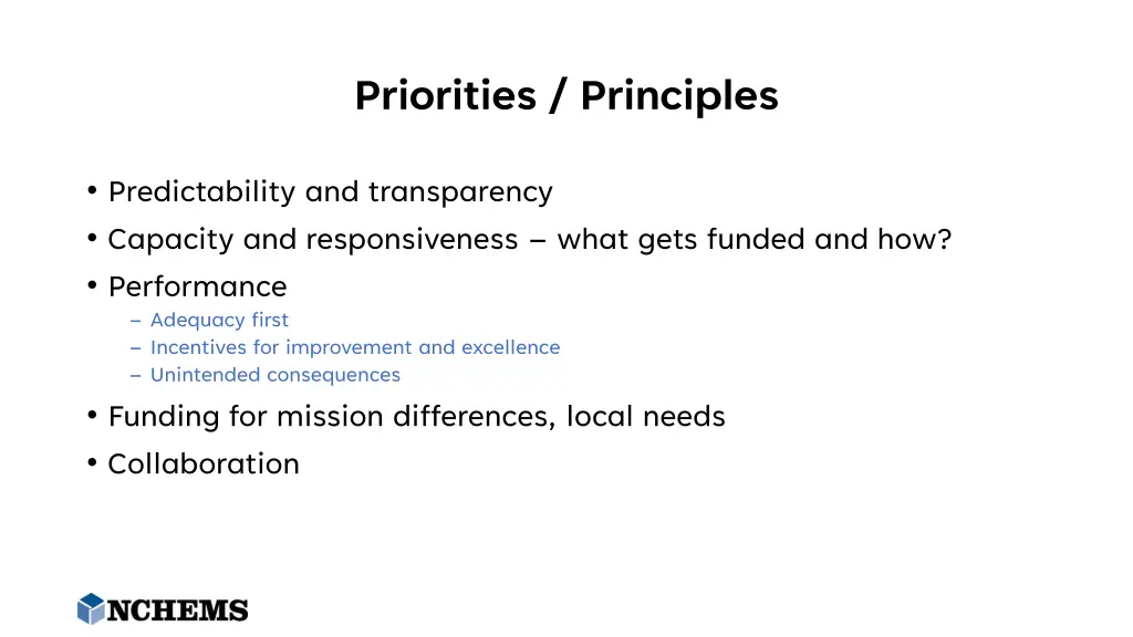 priorities principles