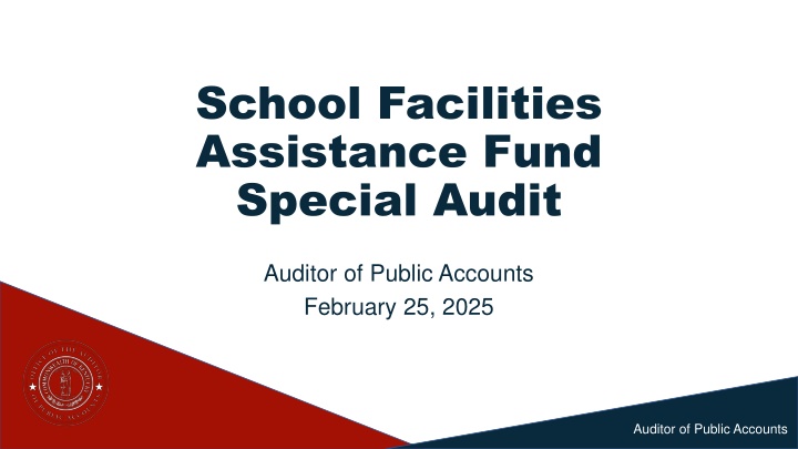 school facilities assistance fund special audit