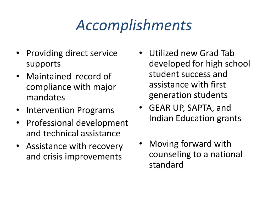 accomplishments 2