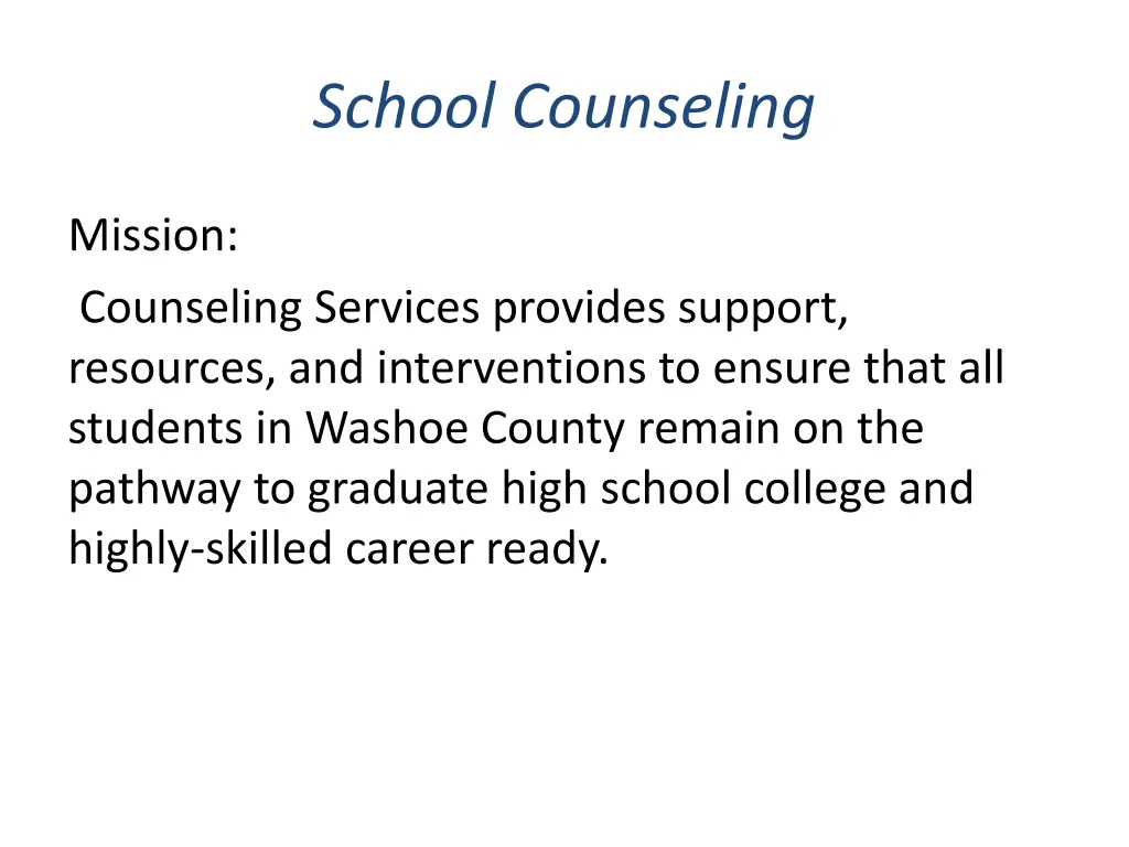 school counseling