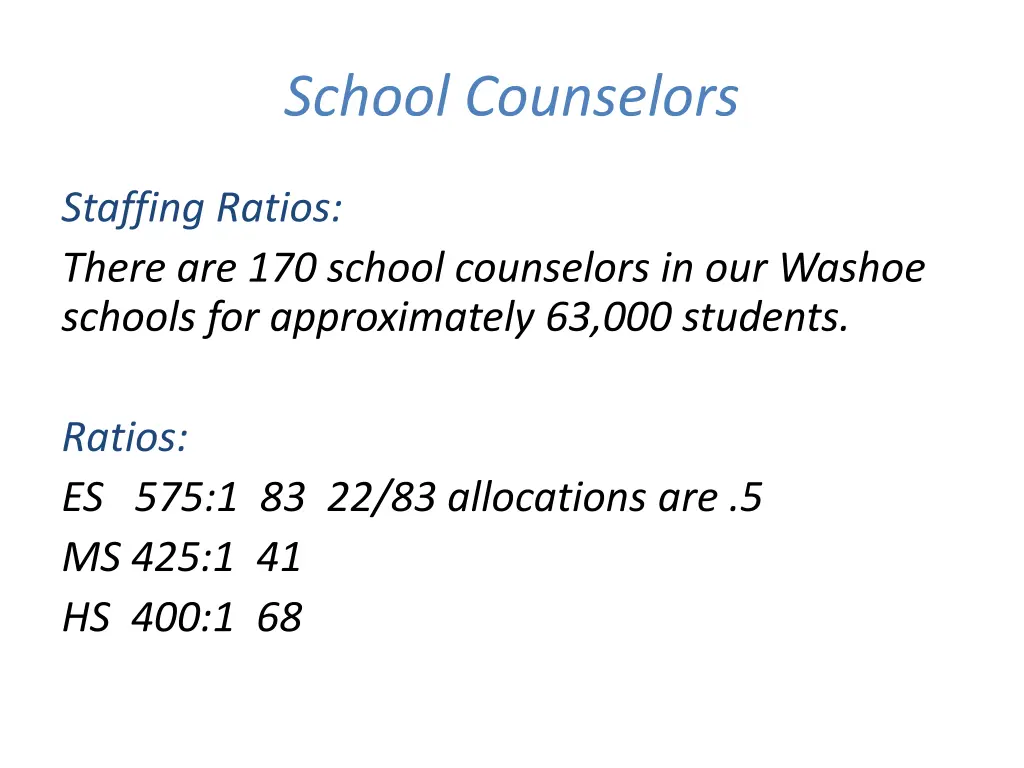 school counselors