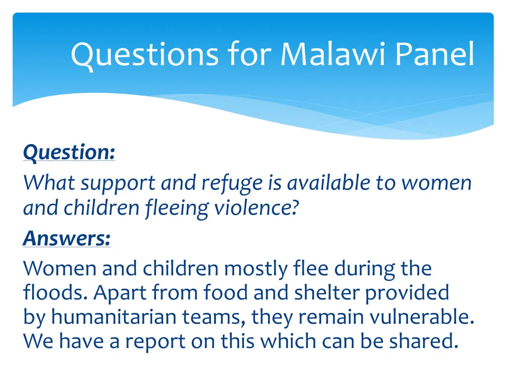 questions for malawi panel 7