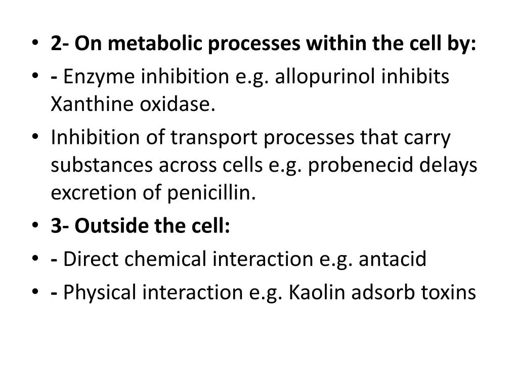 2 on metabolic processes within the cell