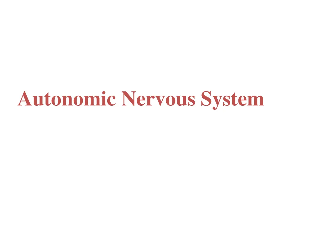 autonomic nervous system