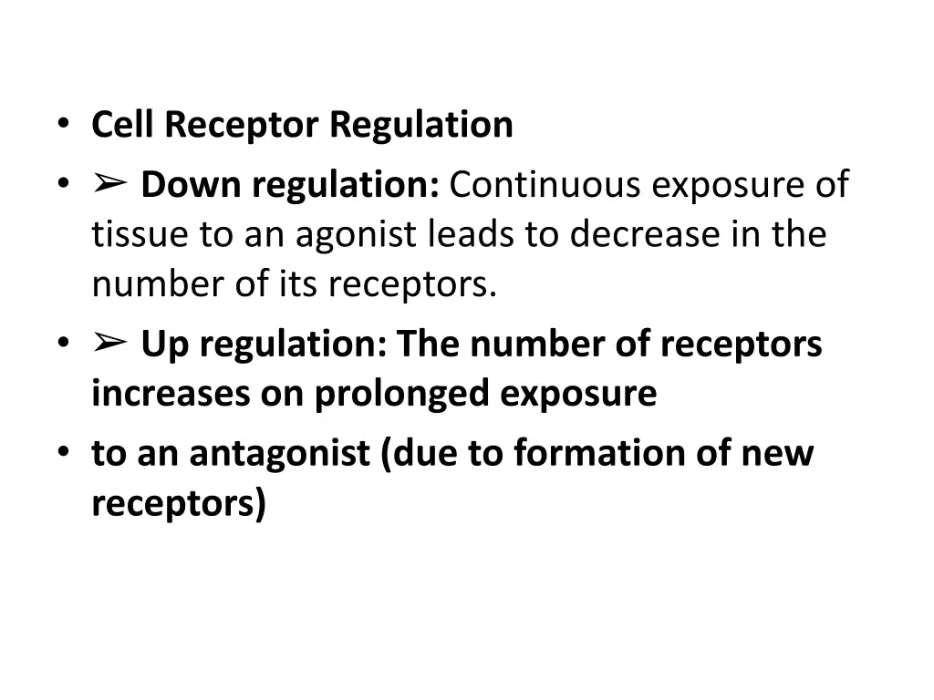 cell receptor regulation down regulation