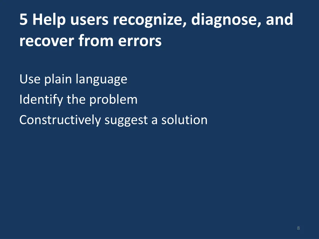 5 help users recognize diagnose and recover from