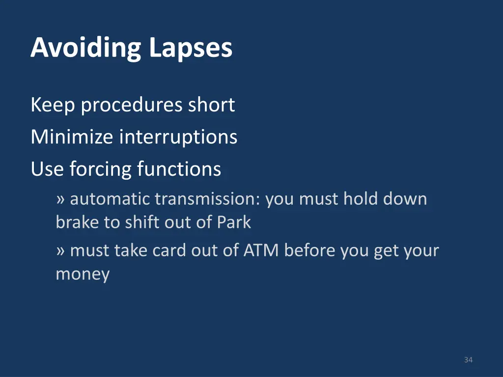 avoiding lapses