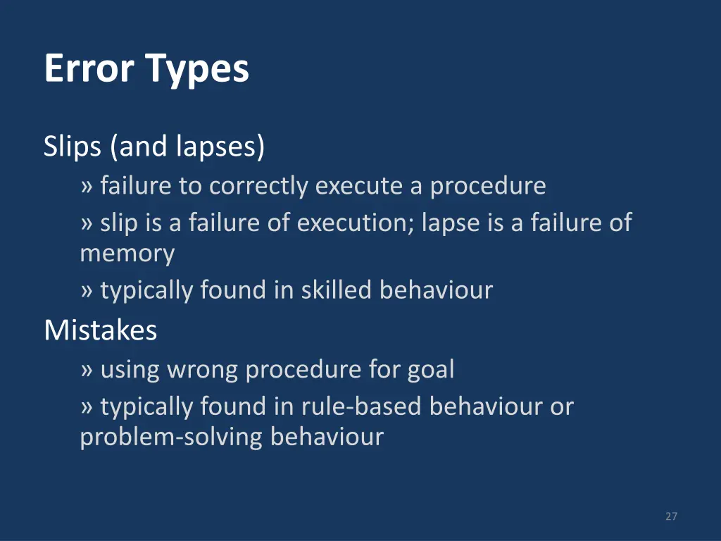 error types