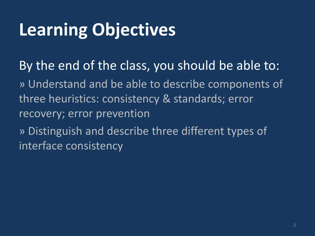 learning objectives
