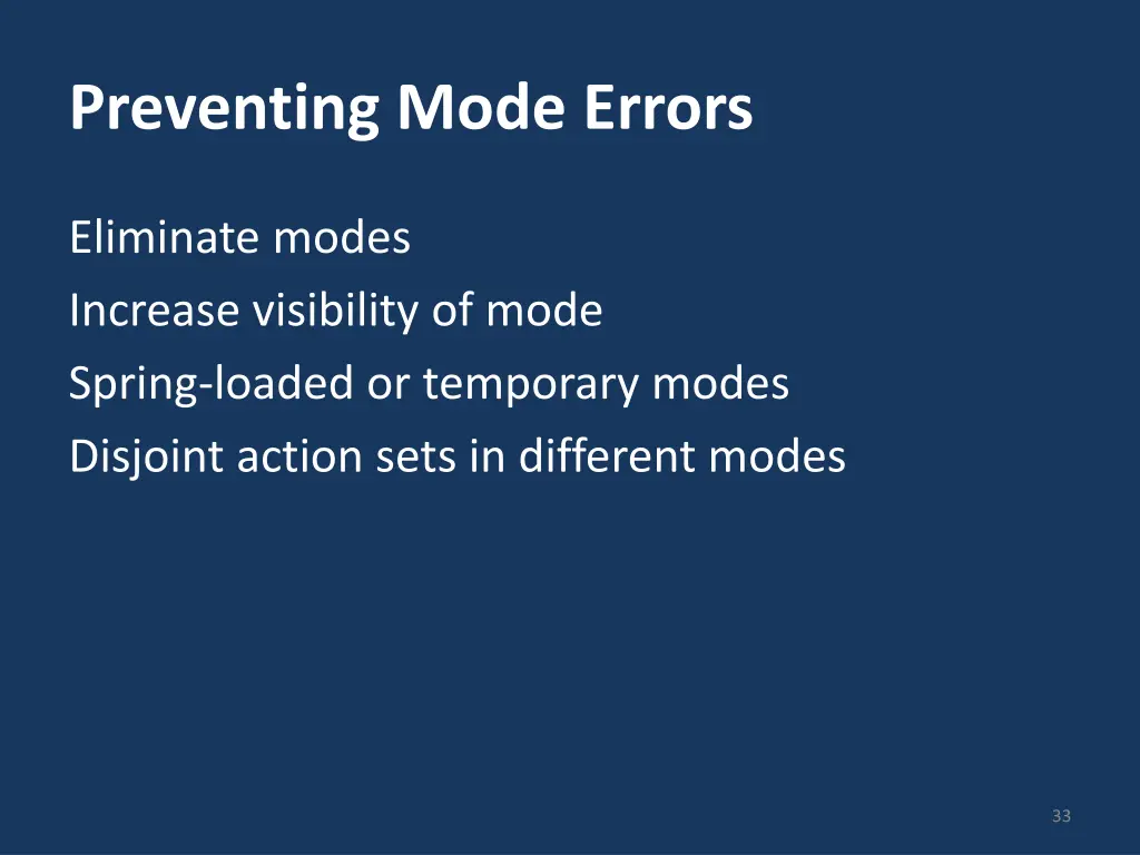 preventing mode errors