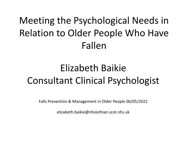 meeting the psychological needs in relation