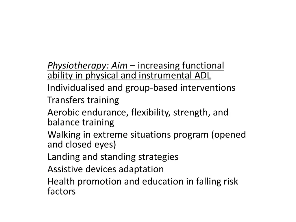 physiotherapy aim increasing functional ability
