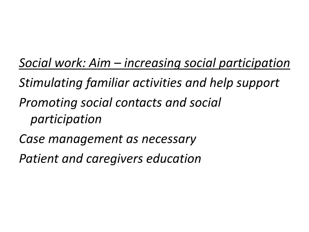 social work aim increasing social participation