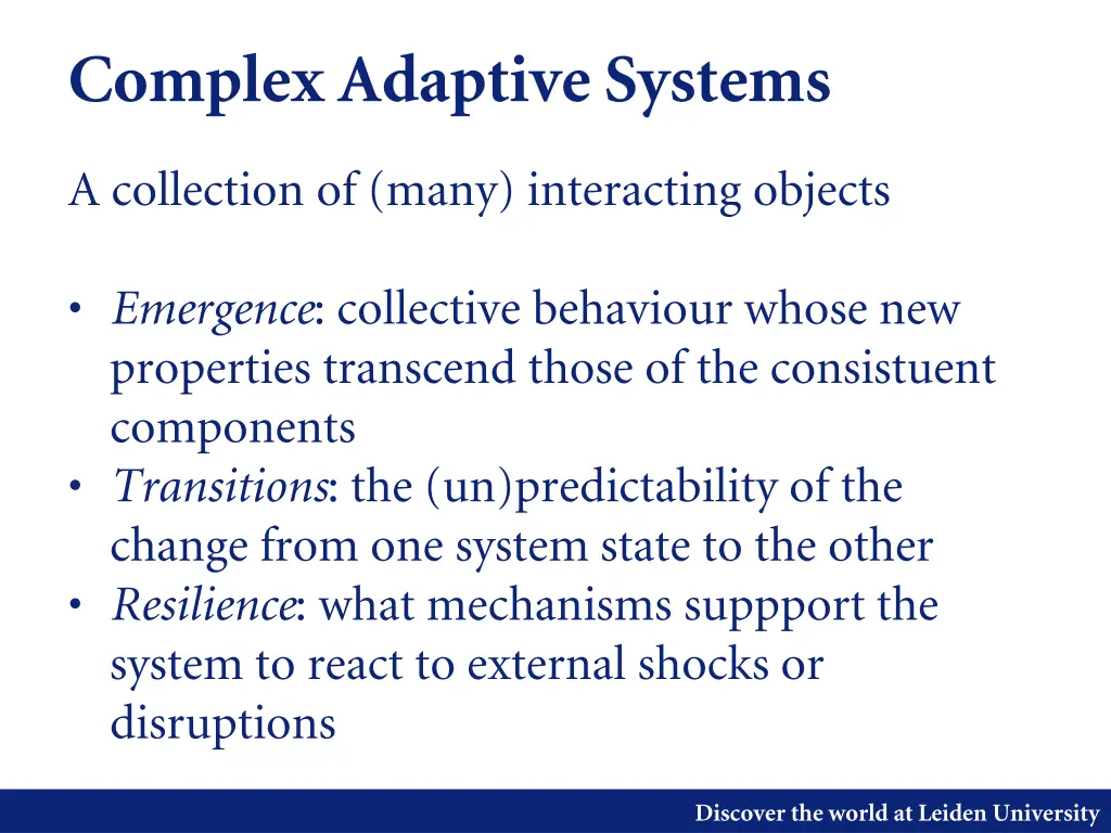 complex adaptivesystems