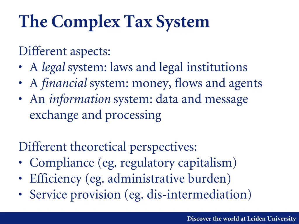 the complex tax system