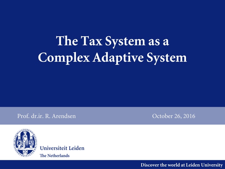 the tax system as a complex adaptive system