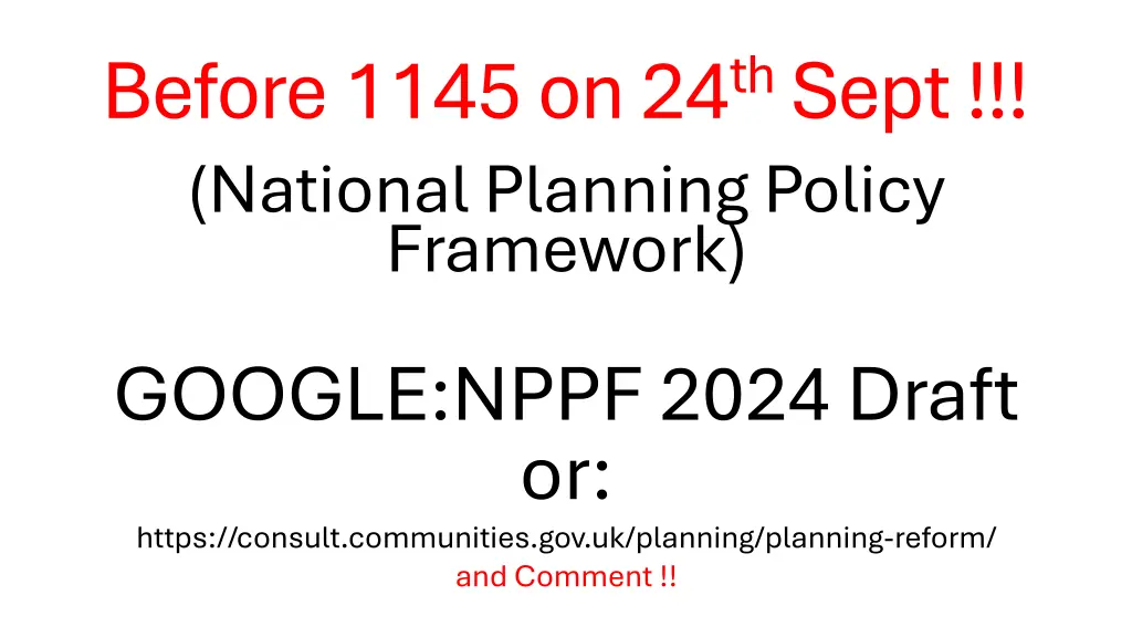 before 1145 on 24 th sept national planning
