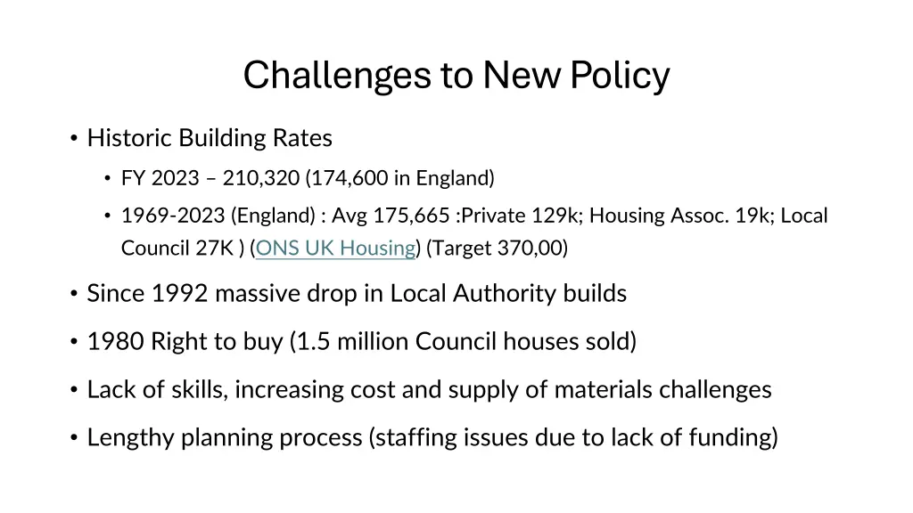 challenges to new policy