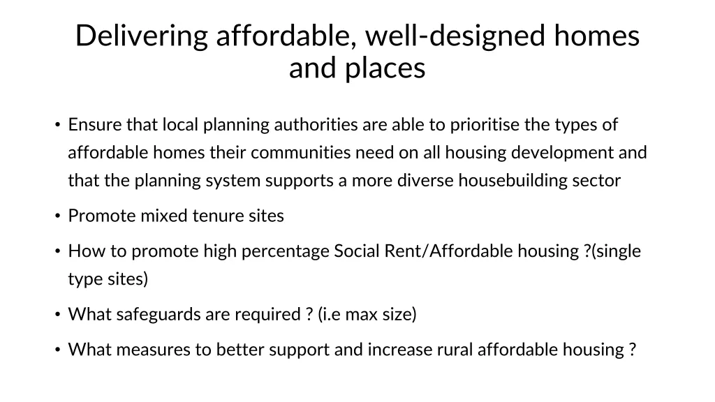 delivering affordable well designed homes