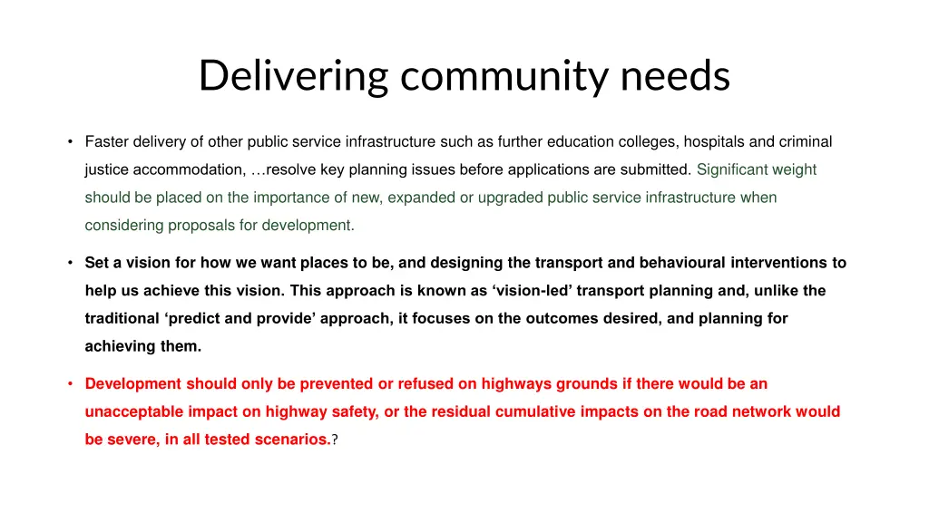 delivering community needs