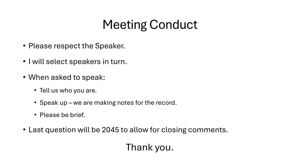meeting conduct