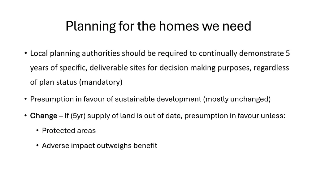 planning for the homes we need
