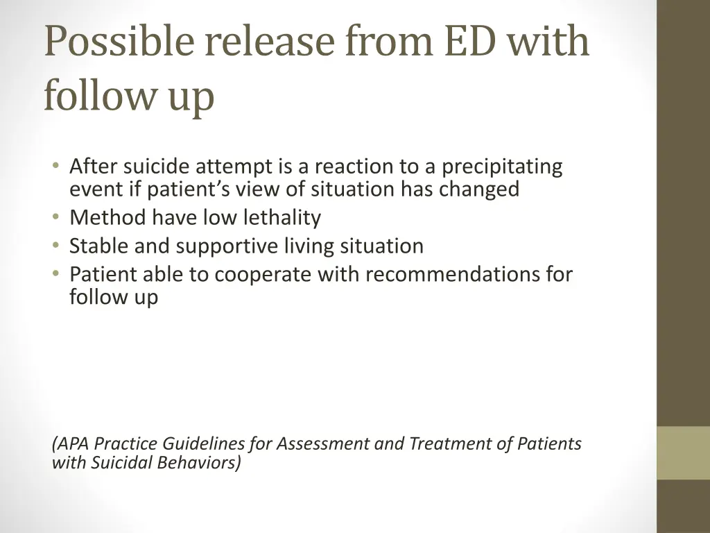 possible release from ed with follow up