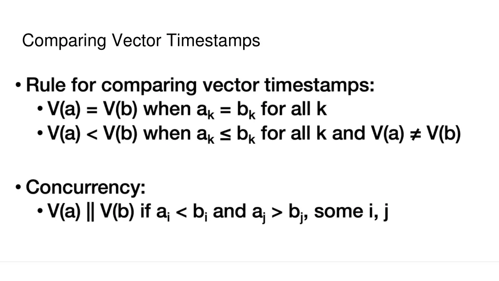 comparing vector timestamps