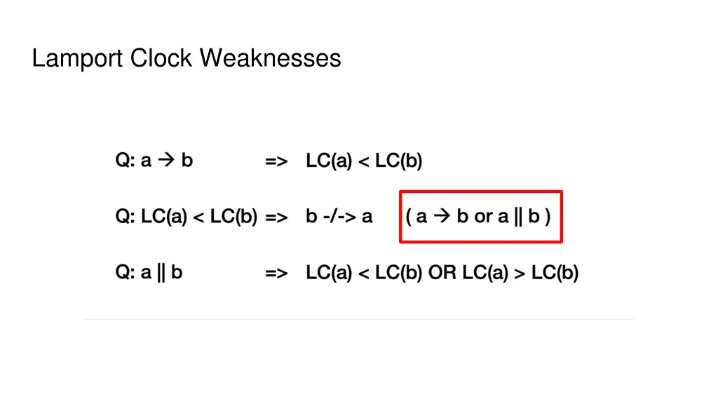 lamport clock weaknesses