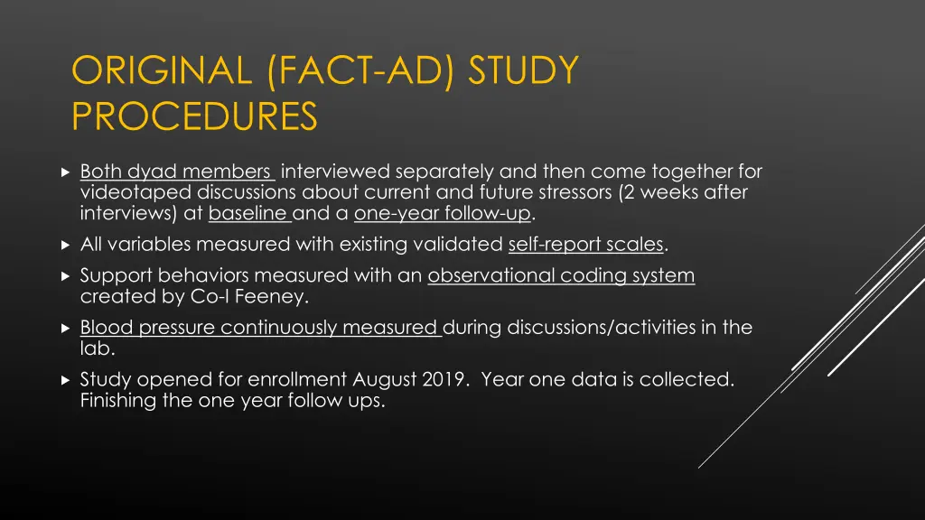 original fact ad study procedures