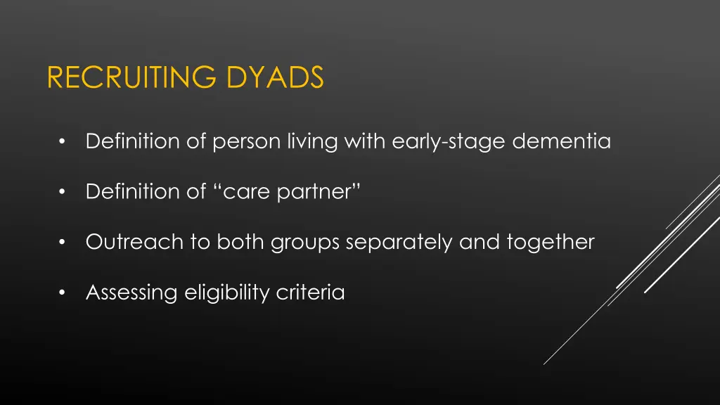 recruiting dyads