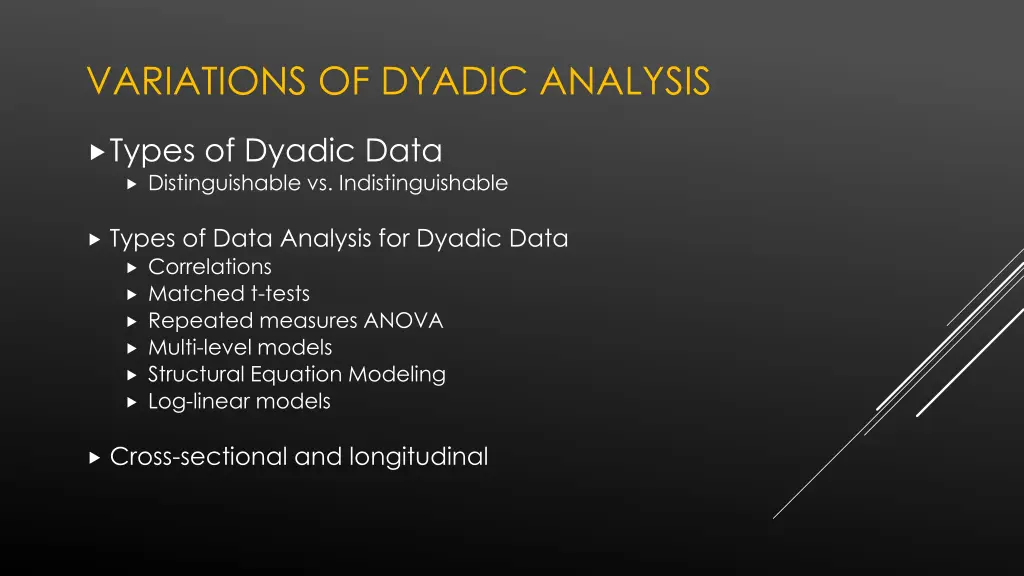 variations of dyadic analysis
