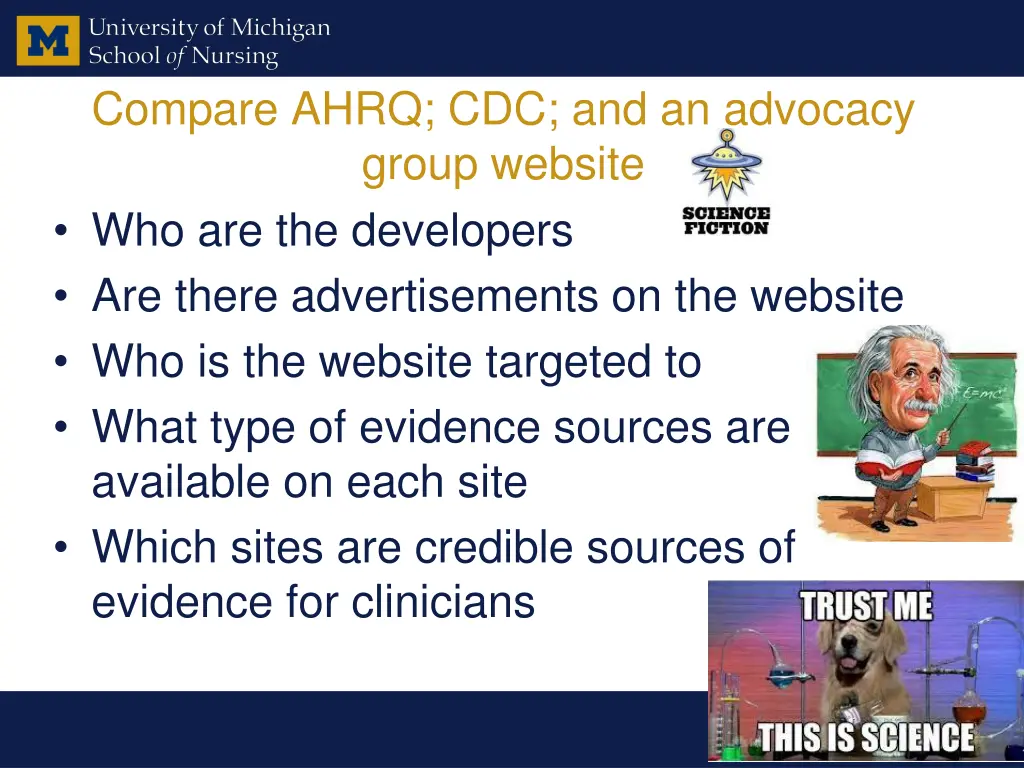 compare ahrq cdc and an advocacy group website