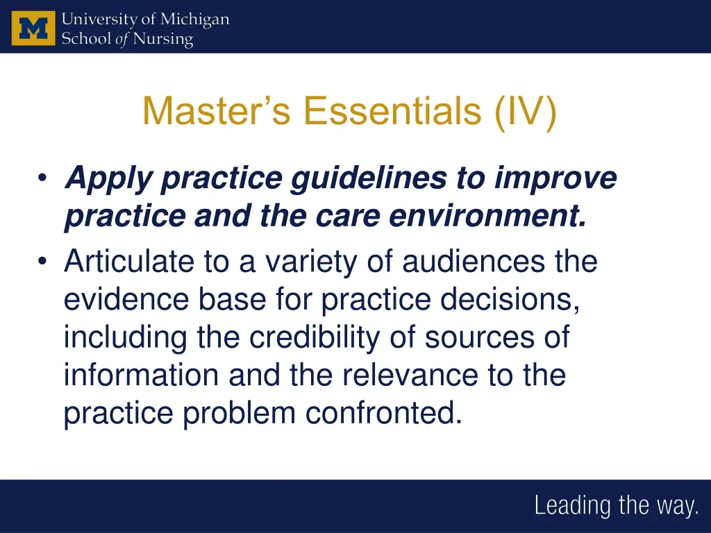 master s essentials iv