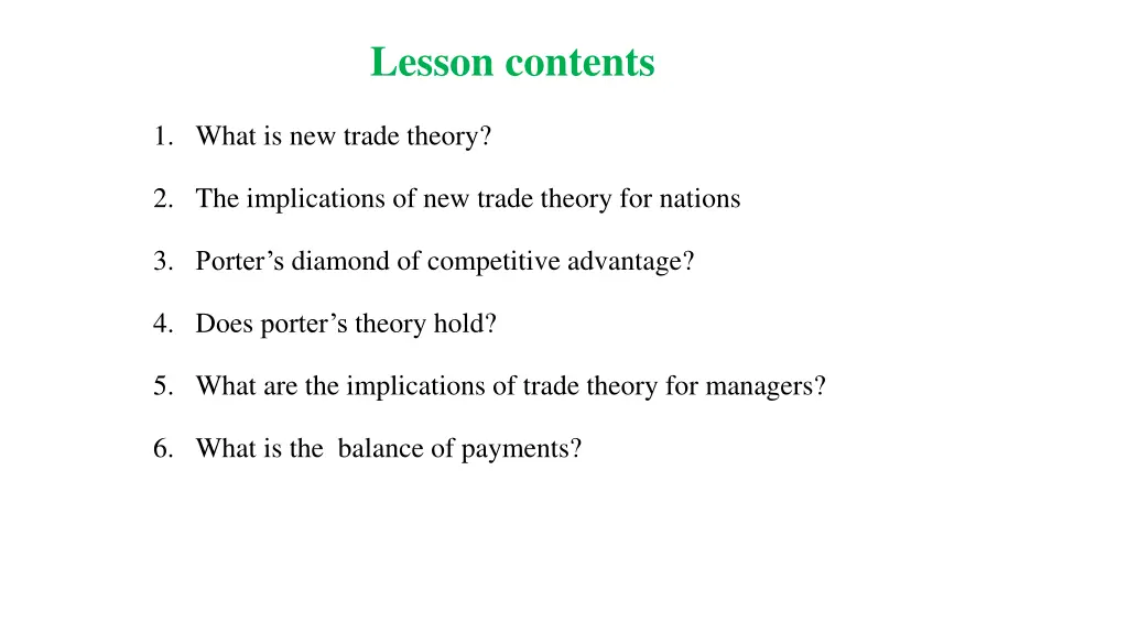 lesson contents