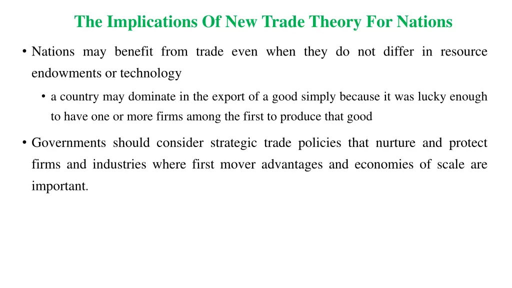 the implications of new trade theory for nations