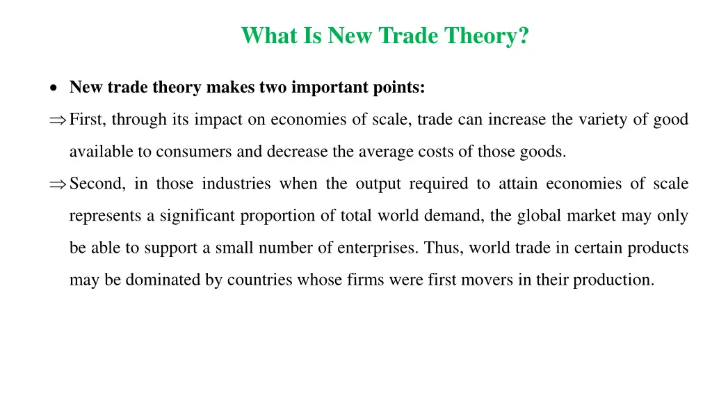 what is new trade theory 2